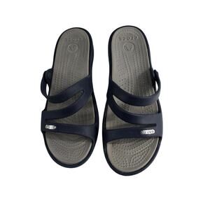 Crocs Women’s Sandals Navy Blue Comfort Slide Strappy W7 6925